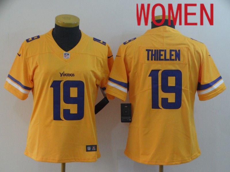 Women Minnesota Vikings #19 Thielen Yellow Nike Vapor Untouchable Limited NFL Jersey->san francisco 49ers->NFL Jersey